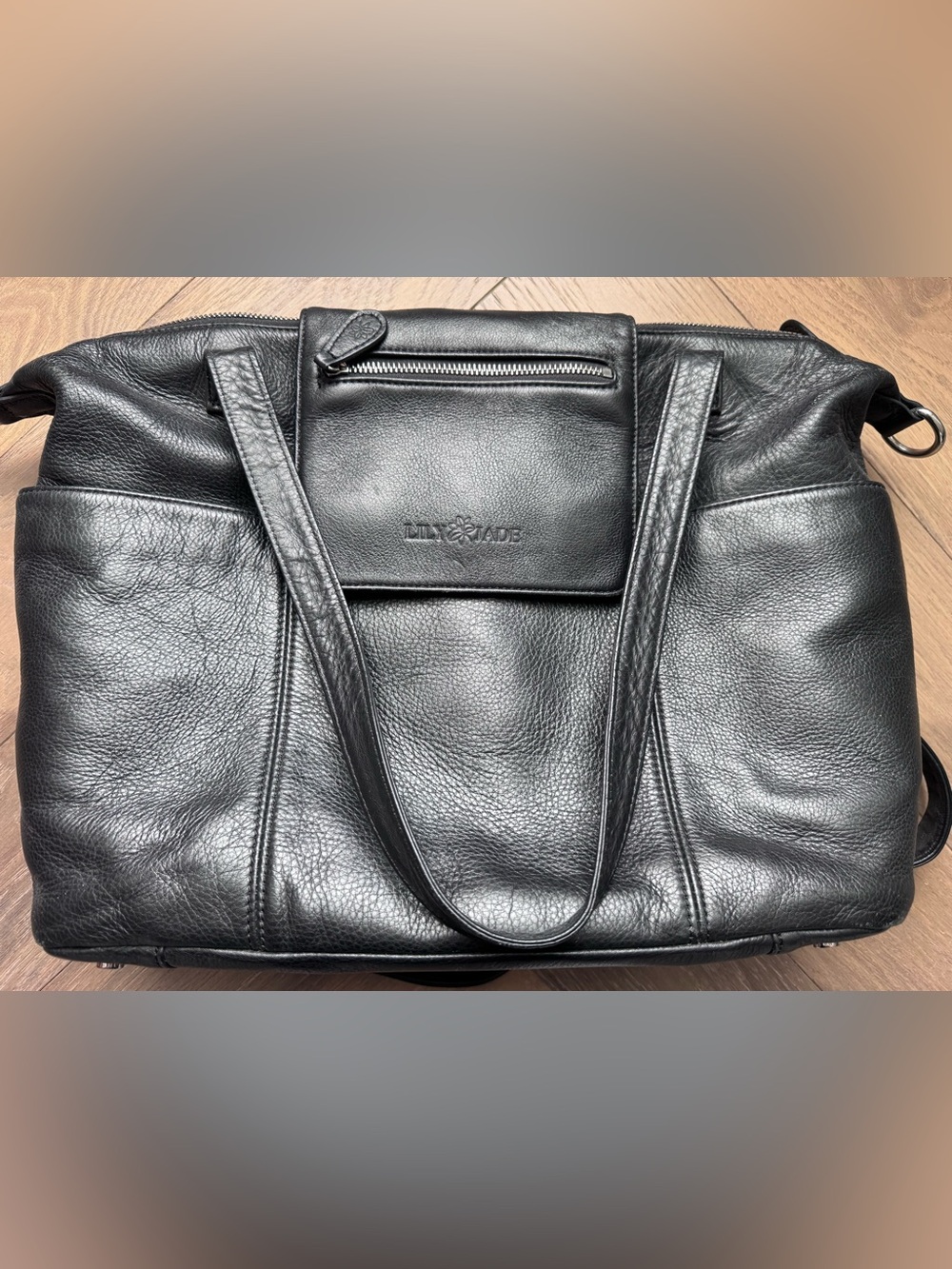 Lily Jade Black Leather Baby Bag – Discontinued Style!